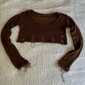 brown distressed long sleeve 🐻